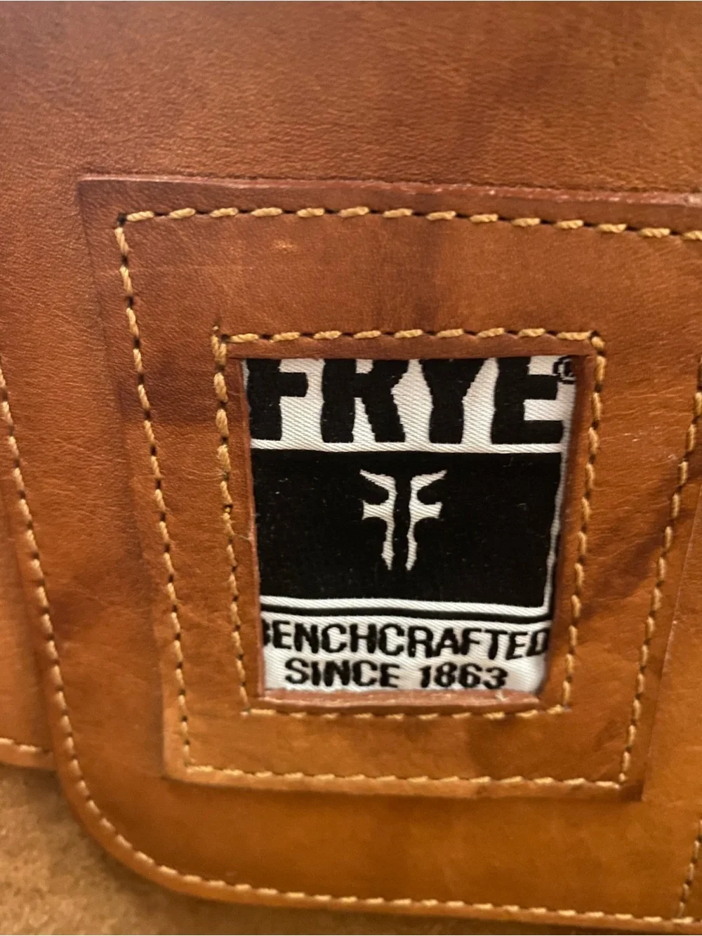 Rare Vintage Frye Cognac Brown Full Grain Leather Convertible Briefcase/Backpack